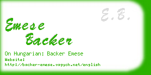 emese backer business card